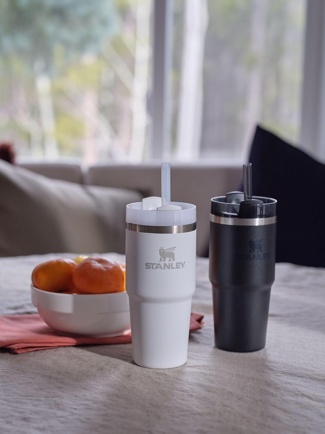 image:imageSTANLEY Quencher H20 Tumbler with Handle and Straw 20 oz Flowstate 3Position Lid Cup Holder Compatible for Travel Insulated Stainless Steel Cup BPAFree Blue Dream StoneAsh