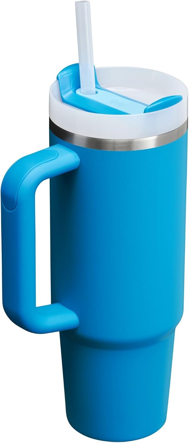image:imageSTANLEY Quencher H20 Tumbler with Handle and Straw 20 oz Flowstate 3Position Lid Cup Holder Compatible for Travel Insulated Stainless Steel Cup BPAFree Blue Dream StoneAzure
