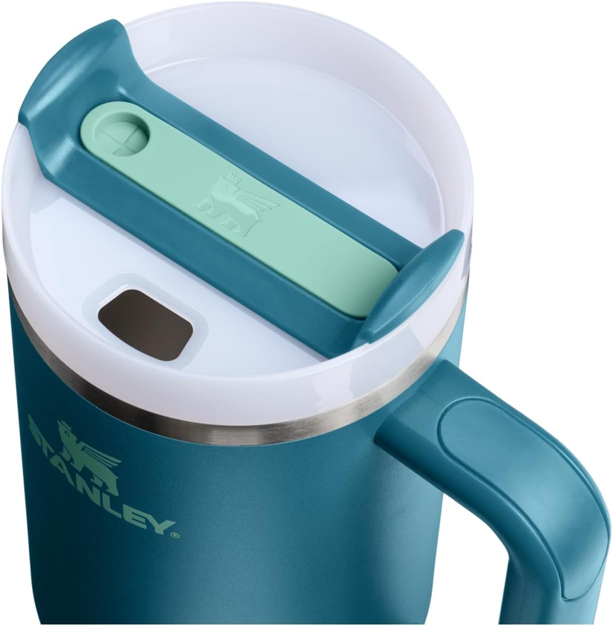 image:imageSTANLEY Quencher H20 Tumbler with Handle and Straw 20 oz Flowstate 3Position Lid Cup Holder Compatible for Travel Insulated Stainless Steel Cup BPAFree Blue Dream StoneCoastal Teal