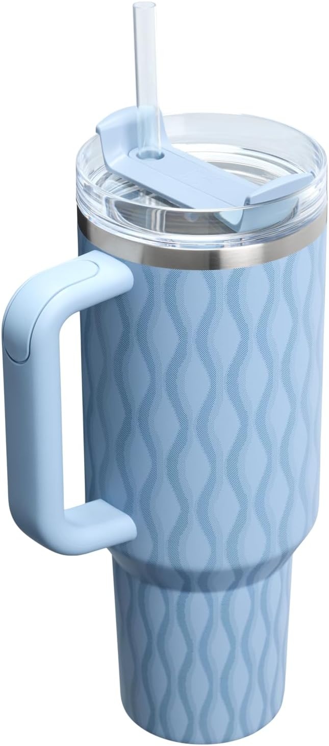 image:imageSTANLEY Quencher H20 Tumbler with Handle and Straw 20 oz Flowstate 3Position Lid Cup Holder Compatible for Travel Insulated Stainless Steel Cup BPAFree Blue Dream StoneSlate Blue Drift