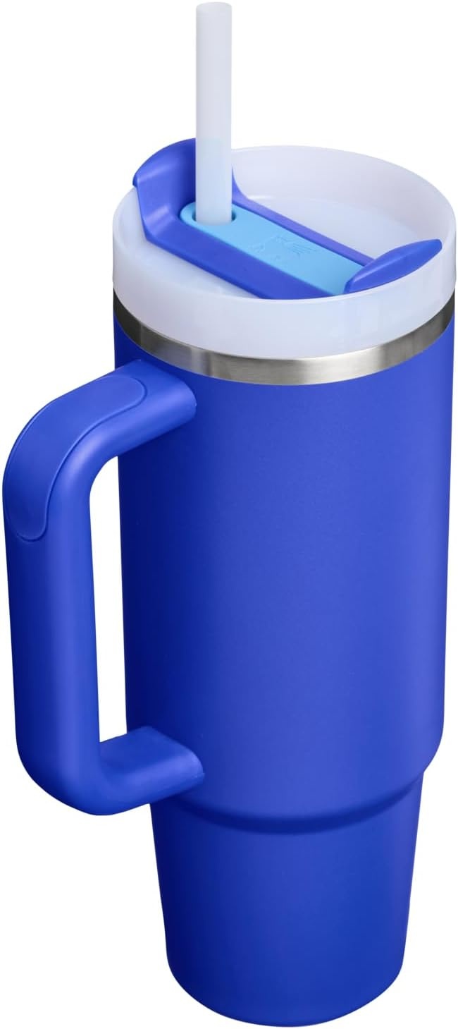 image:imageSTANLEY Quencher H20 Tumbler with Handle and Straw 20 oz Flowstate 3Position Lid Cup Holder Compatible for Travel Insulated Stainless Steel Cup BPAFree Blue Dream StoneCobalt
