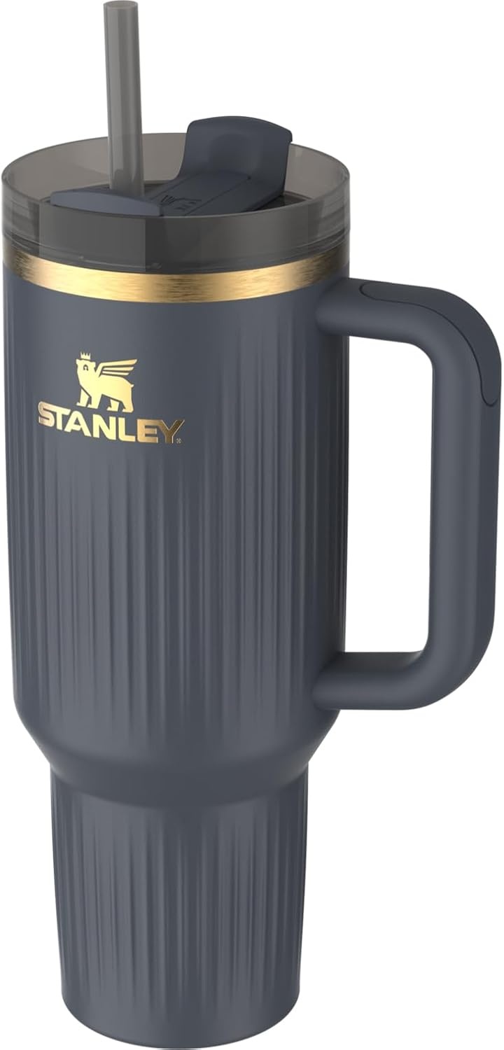 image:imageSTANLEY Quencher H20 Tumbler with Handle and Straw 20 oz Flowstate 3Position Lid Cup Holder Compatible for Travel Insulated Stainless Steel Cup BPAFree Blue Dream StoneFluted Twilight