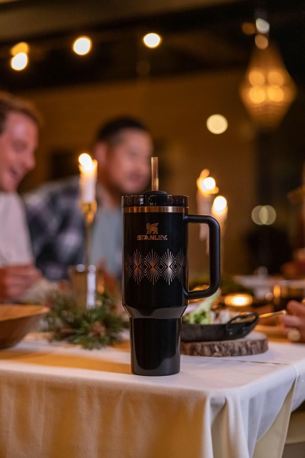 image:imageSTANLEY Quencher H20 Tumbler with Handle and Straw 20 oz Flowstate 3Position Lid Cup Holder Compatible for Travel Insulated Stainless Steel Cup BPAFree Blue Dream StoneBlack Gloss Deco