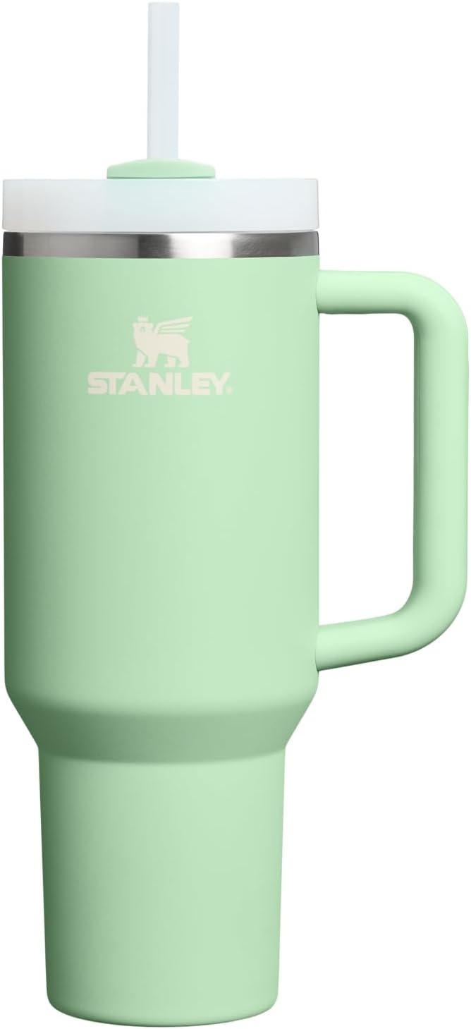 image:imageSTANLEY Quencher H20 Tumbler with Handle and Straw 20 oz Flowstate 3Position Lid Cup Holder Compatible for Travel Insulated Stainless Steel Cup BPAFree Blue Dream StonePistachio