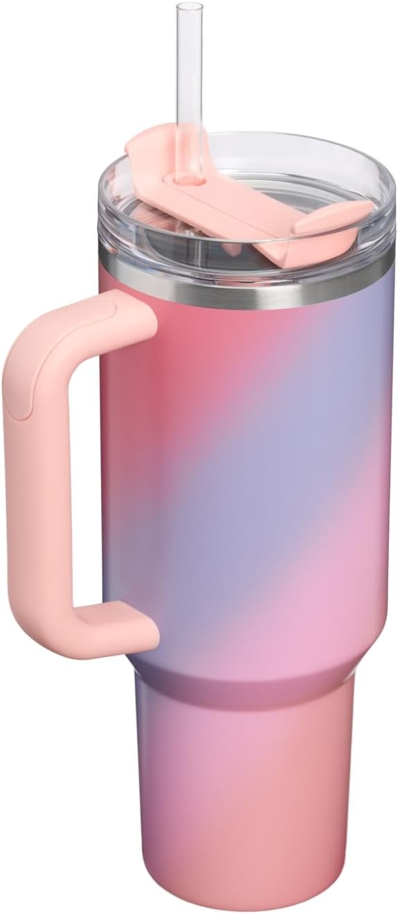 image:imageSTANLEY Quencher H20 Tumbler with Handle and Straw 20 oz Flowstate 3Position Lid Cup Holder Compatible for Travel Insulated Stainless Steel Cup BPAFree Blue Dream StoneSunset Spiral