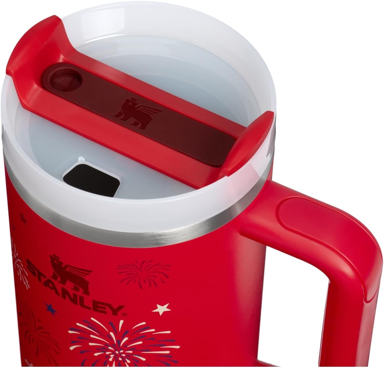 image:imageSTANLEY Quencher H20 Tumbler with Handle and Straw 20 oz Flowstate 3Position Lid Cup Holder Compatible for Travel Insulated Stainless Steel Cup BPAFree Blue Dream StoneChili Red Fireworks