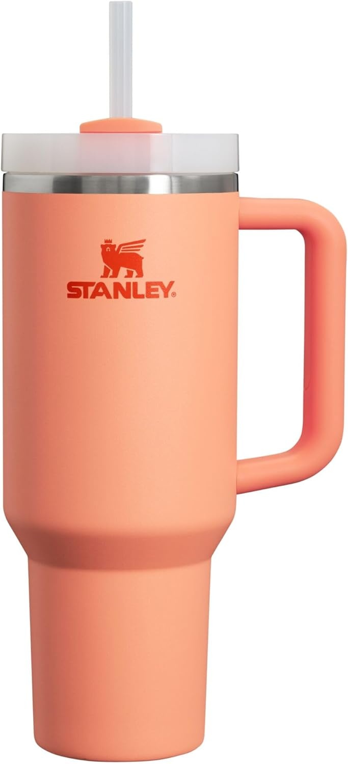 image:imageSTANLEY Quencher H20 Tumbler with Handle and Straw 20 oz Flowstate 3Position Lid Cup Holder Compatible for Travel Insulated Stainless Steel Cup BPAFree Blue Dream StoneNectarine