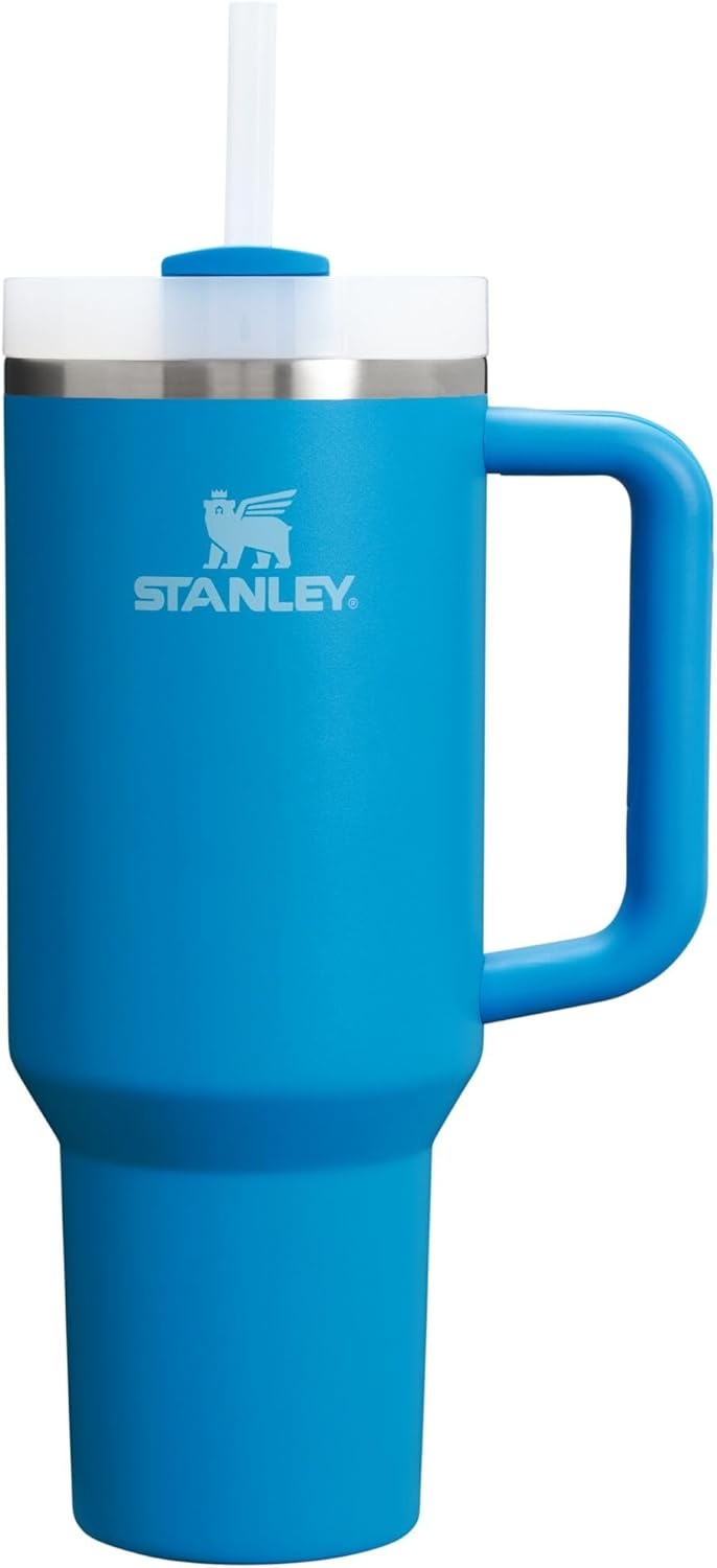 image:imageSTANLEY Quencher H20 Tumbler with Handle and Straw 20 oz Flowstate 3Position Lid Cup Holder Compatible for Travel Insulated Stainless Steel Cup BPAFree Blue Dream StoneAzure