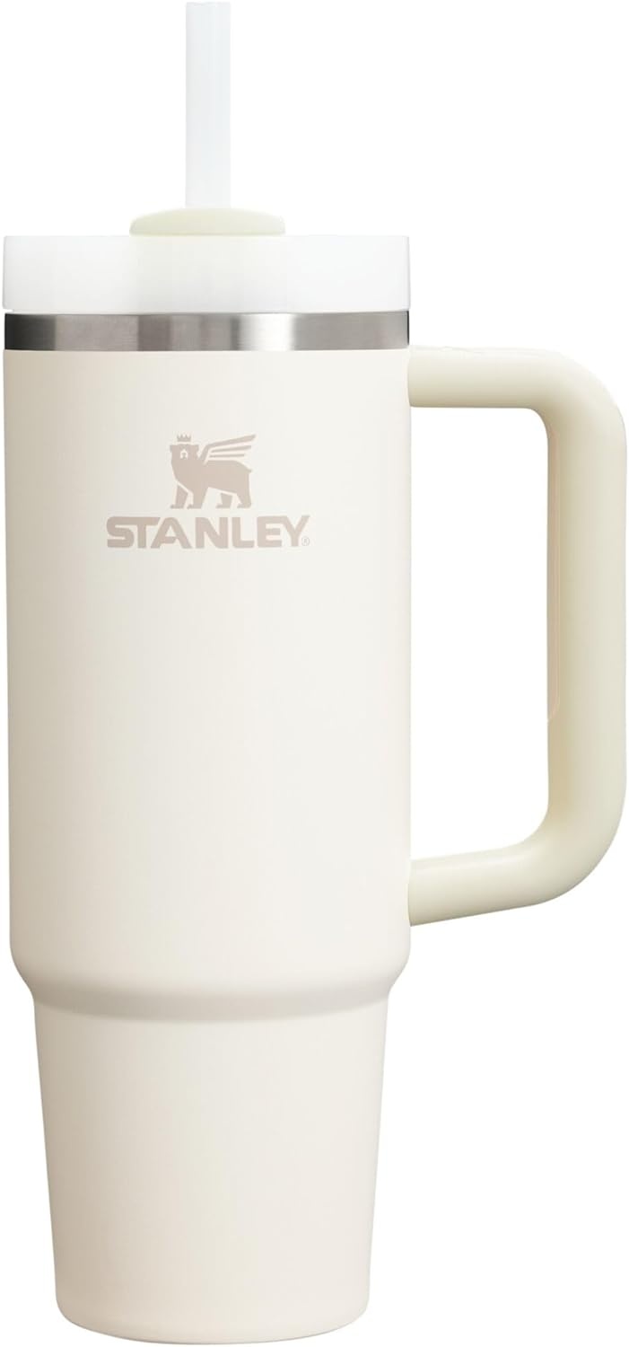 image:imageSTANLEY Quencher H20 Tumbler with Handle and Straw 20 oz Flowstate 3Position Lid Cup Holder Compatible for Travel Insulated Stainless Steel Cup BPAFree Blue Dream StoneCream 20