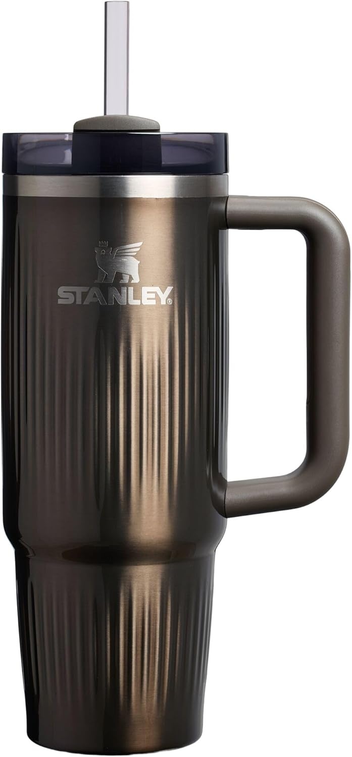 image:imageSTANLEY Quencher H20 Tumbler with Handle and Straw 20 oz Flowstate 3Position Lid Cup Holder Compatible for Travel Insulated Stainless Steel Cup BPAFree Blue Dream StoneFluted Gunmetal Shine
