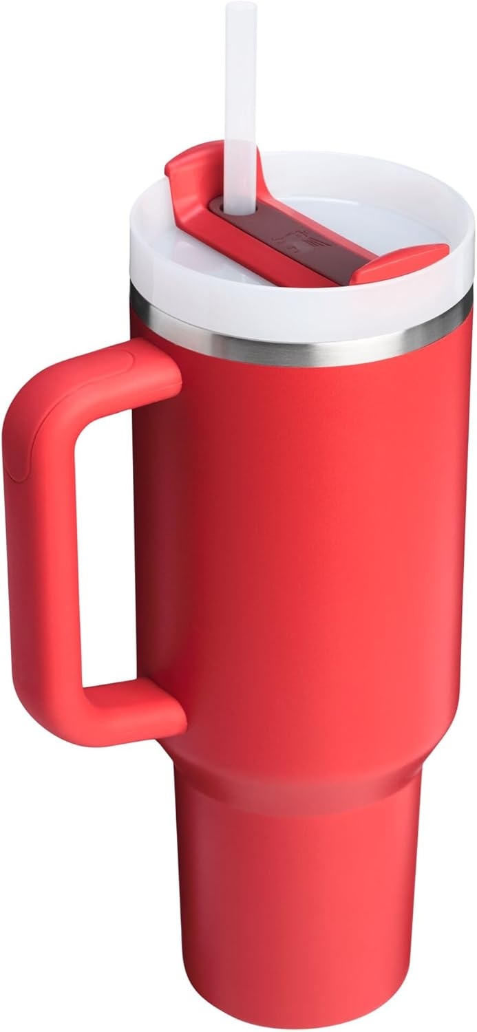 image:imageSTANLEY Quencher H20 Tumbler with Handle and Straw 20 oz Flowstate 3Position Lid Cup Holder Compatible for Travel Insulated Stainless Steel Cup BPAFree Blue Dream StoneChili Red