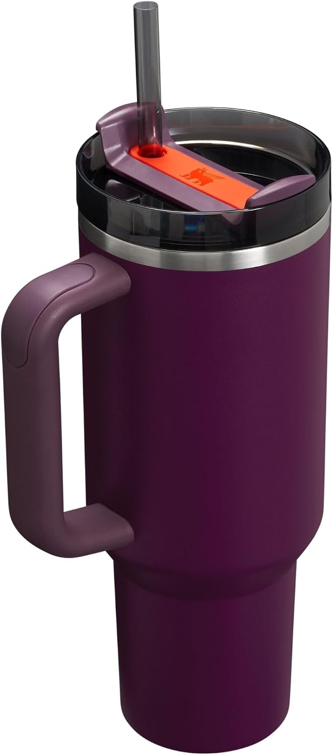 image:imageSTANLEY Quencher H20 Tumbler with Handle and Straw 20 oz Flowstate 3Position Lid Cup Holder Compatible for Travel Insulated Stainless Steel Cup BPAFree Blue Dream StonePlum