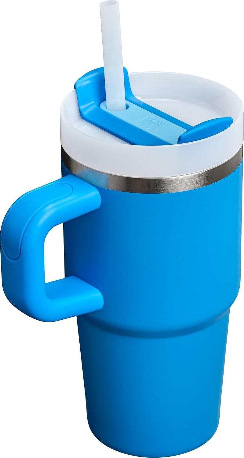 image:imageSTANLEY Quencher H20 Tumbler with Handle and Straw 20 oz Flowstate 3Position Lid Cup Holder Compatible for Travel Insulated Stainless Steel Cup BPAFree Blue Dream StoneAzure