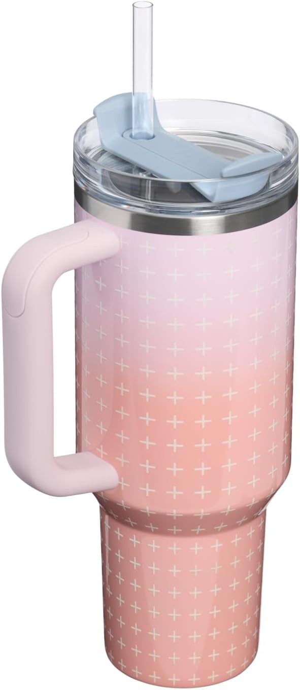 image:imageSTANLEY Quencher H20 Tumbler with Handle and Straw 20 oz Flowstate 3Position Lid Cup Holder Compatible for Travel Insulated Stainless Steel Cup BPAFree Blue Dream StoneSorbet Plus