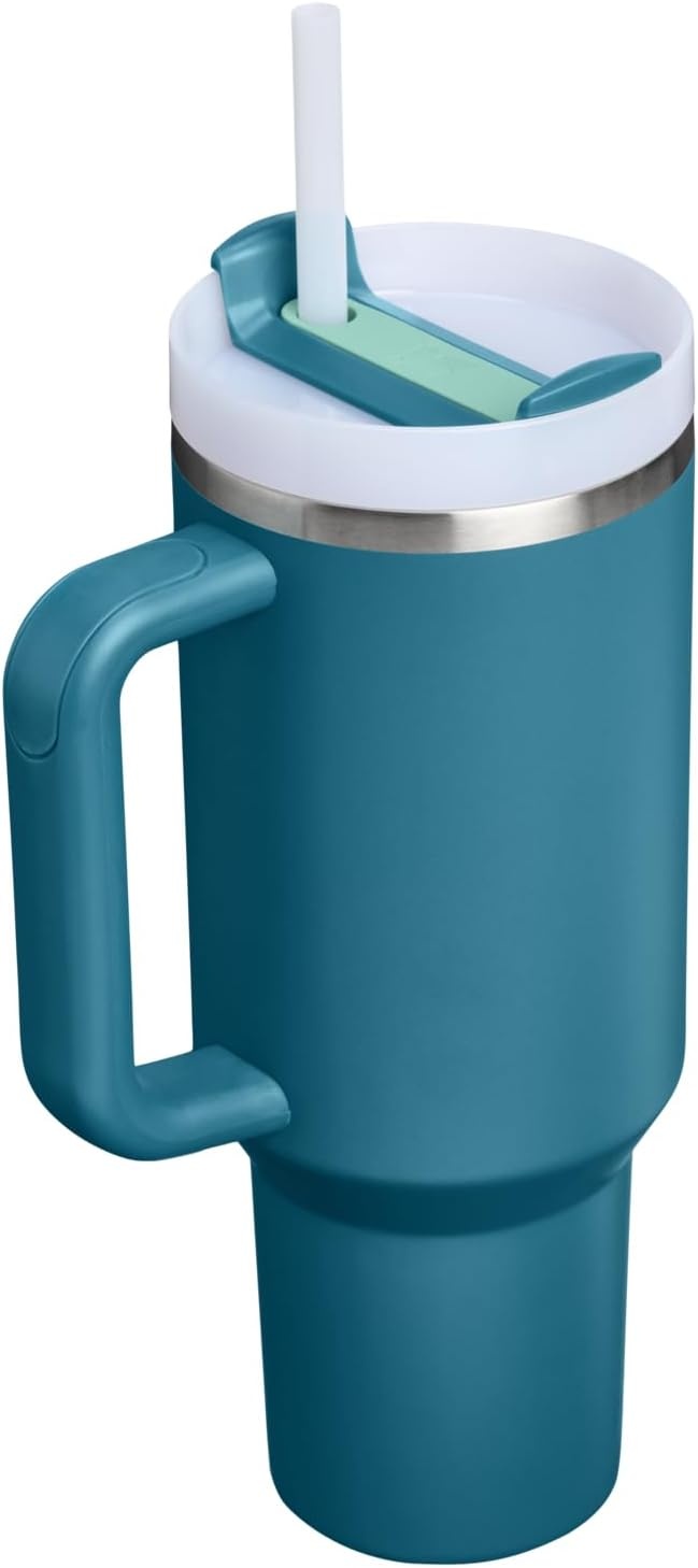 image:imageSTANLEY Quencher H20 Tumbler with Handle and Straw 20 oz Flowstate 3Position Lid Cup Holder Compatible for Travel Insulated Stainless Steel Cup BPAFree Blue Dream StoneCoastal Teal