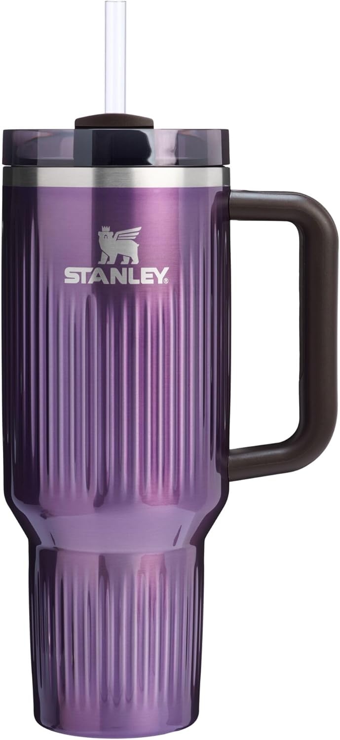 image:imageSTANLEY Quencher H20 Tumbler with Handle and Straw 20 oz Flowstate 3Position Lid Cup Holder Compatible for Travel Insulated Stainless Steel Cup BPAFree Blue Dream StoneFluted Wisteria Shine