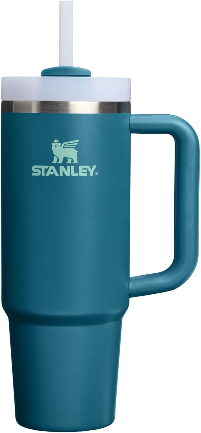 image:imageSTANLEY Quencher H20 Tumbler with Handle and Straw 20 oz Flowstate 3Position Lid Cup Holder Compatible for Travel Insulated Stainless Steel Cup BPAFree Blue Dream StoneCoastal Teal