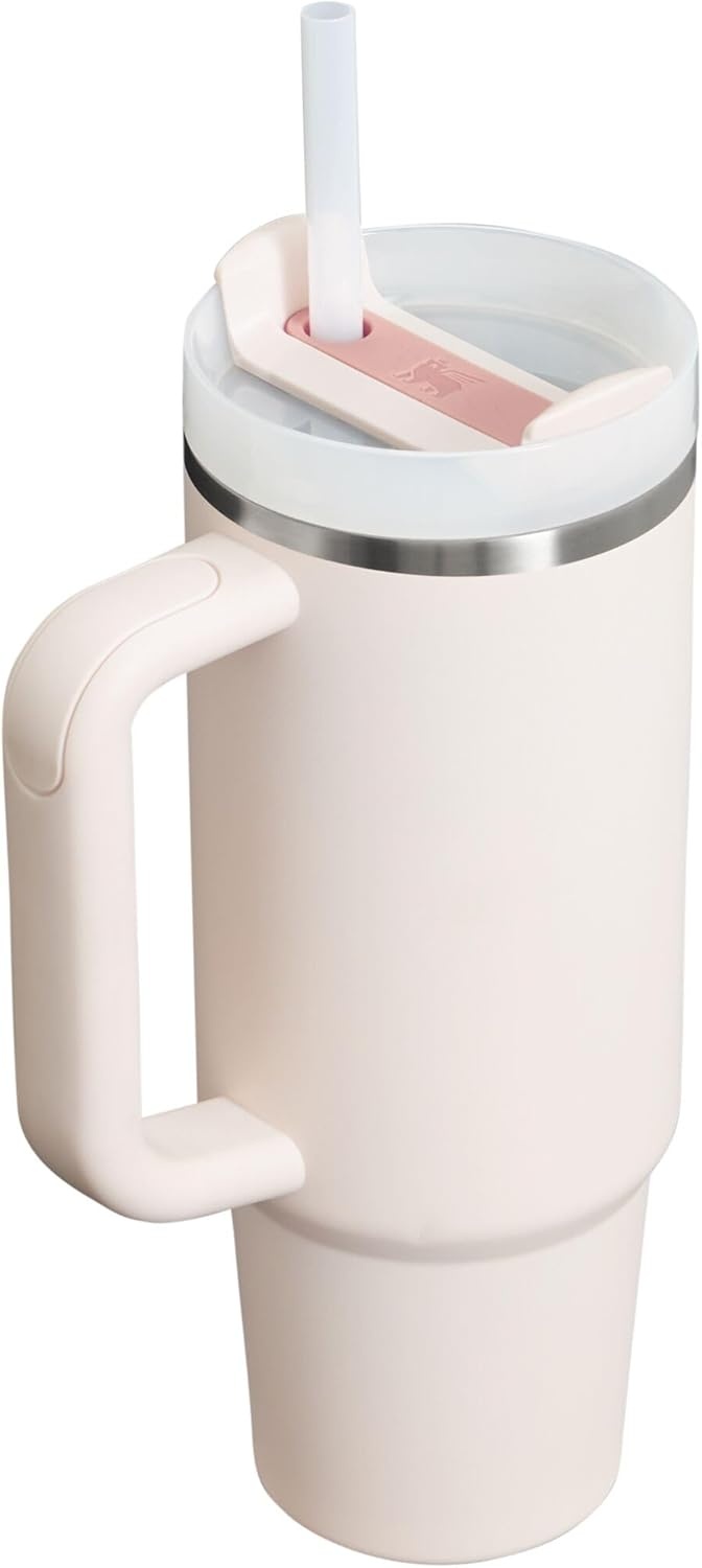 image:imageSTANLEY Quencher H20 Tumbler with Handle and Straw 20 oz Flowstate 3Position Lid Cup Holder Compatible for Travel Insulated Stainless Steel Cup BPAFree Blue Dream StoneRose Quartz 20