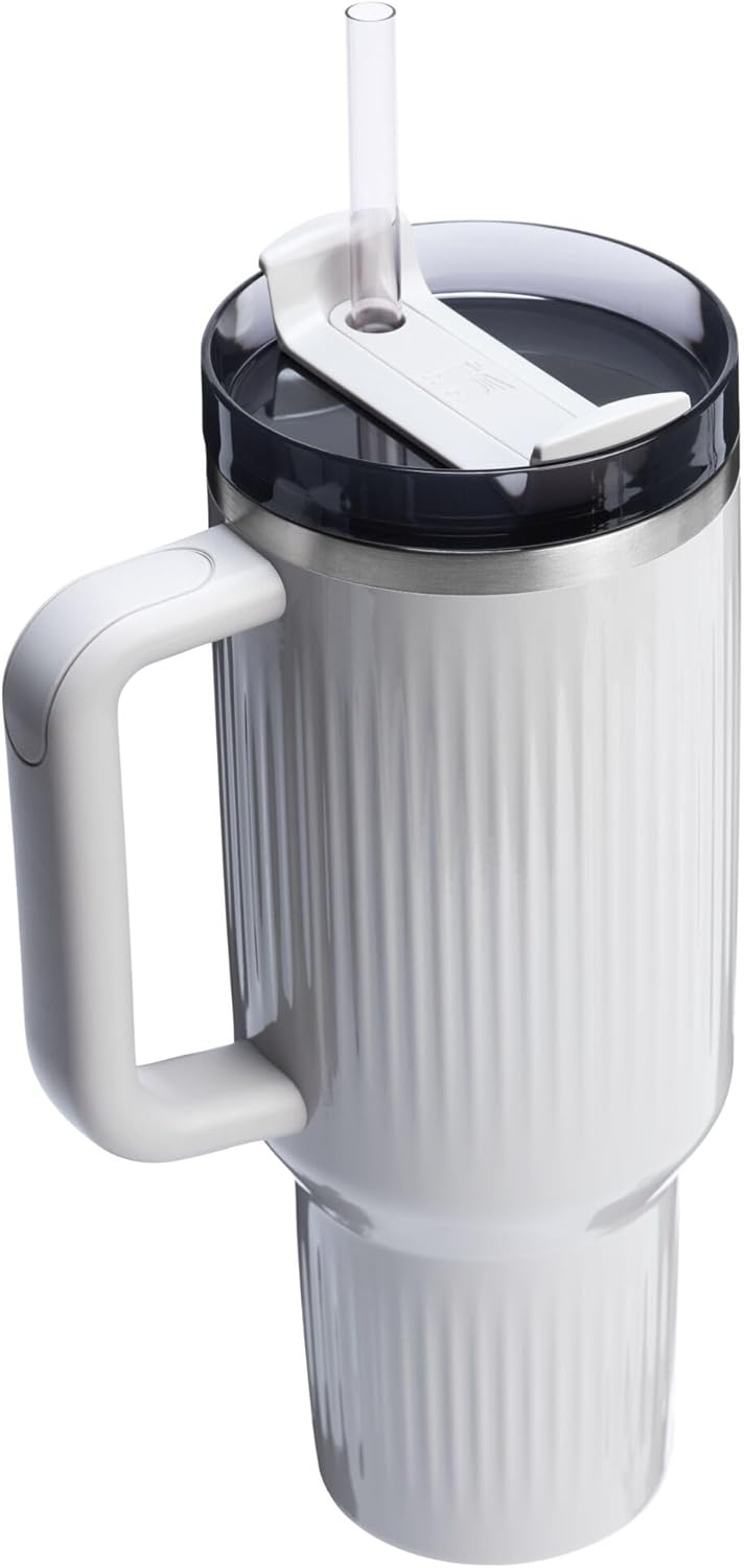 image:imageSTANLEY Quencher H20 Tumbler with Handle and Straw 20 oz Flowstate 3Position Lid Cup Holder Compatible for Travel Insulated Stainless Steel Cup BPAFree Blue Dream StoneFluted Ash Gloss