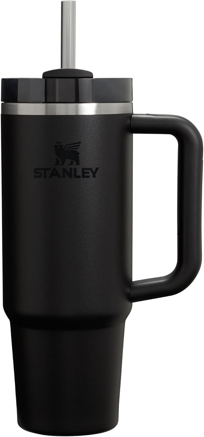 image:imageSTANLEY Quencher H20 Tumbler with Handle and Straw 20 oz Flowstate 3Position Lid Cup Holder Compatible for Travel Insulated Stainless Steel Cup BPAFree Blue Dream StoneBlack 20