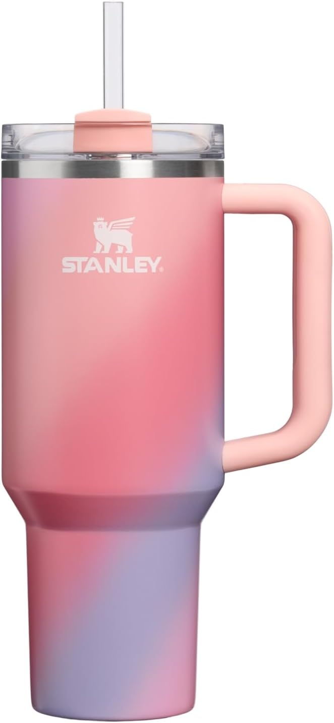 image:imageSTANLEY Quencher H20 Tumbler with Handle and Straw 20 oz Flowstate 3Position Lid Cup Holder Compatible for Travel Insulated Stainless Steel Cup BPAFree Blue Dream StoneSunset Spiral