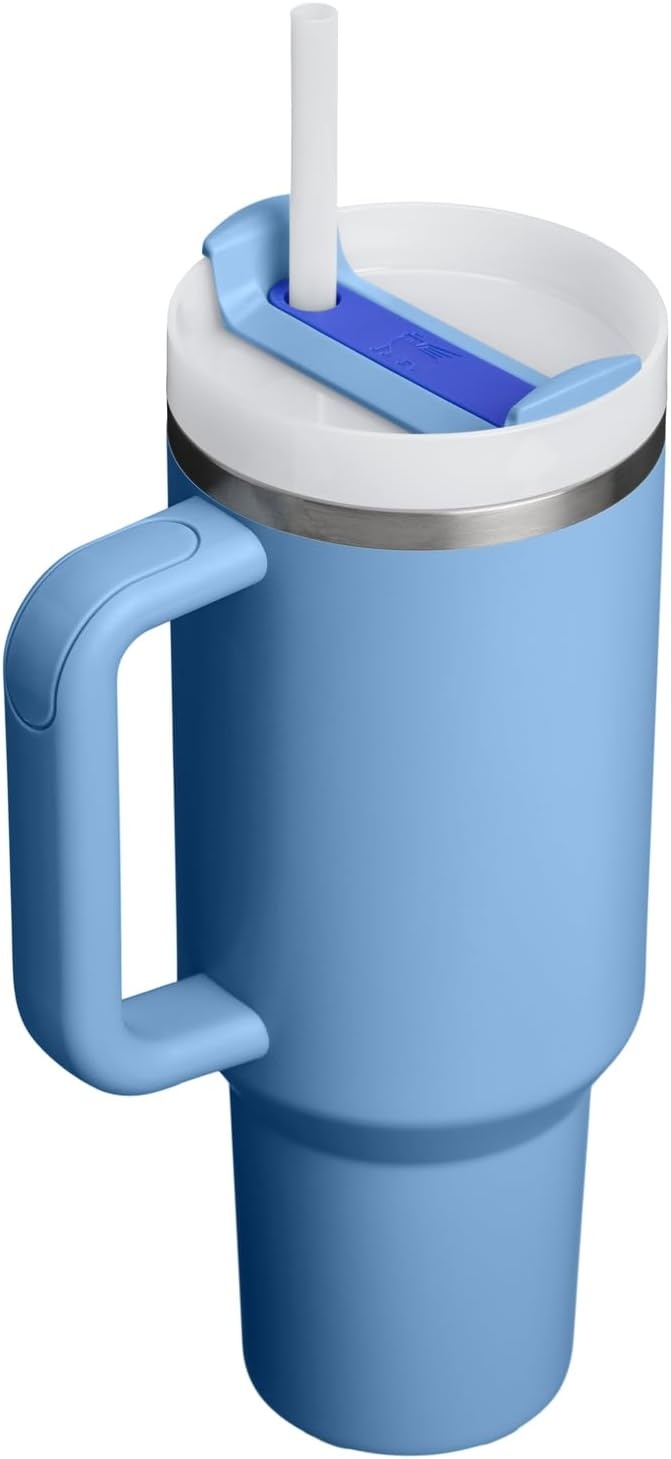 image:imageSTANLEY Quencher H20 Tumbler with Handle and Straw 20 oz Flowstate 3Position Lid Cup Holder Compatible for Travel Insulated Stainless Steel Cup BPAFree Blue Dream StoneBlue Sky