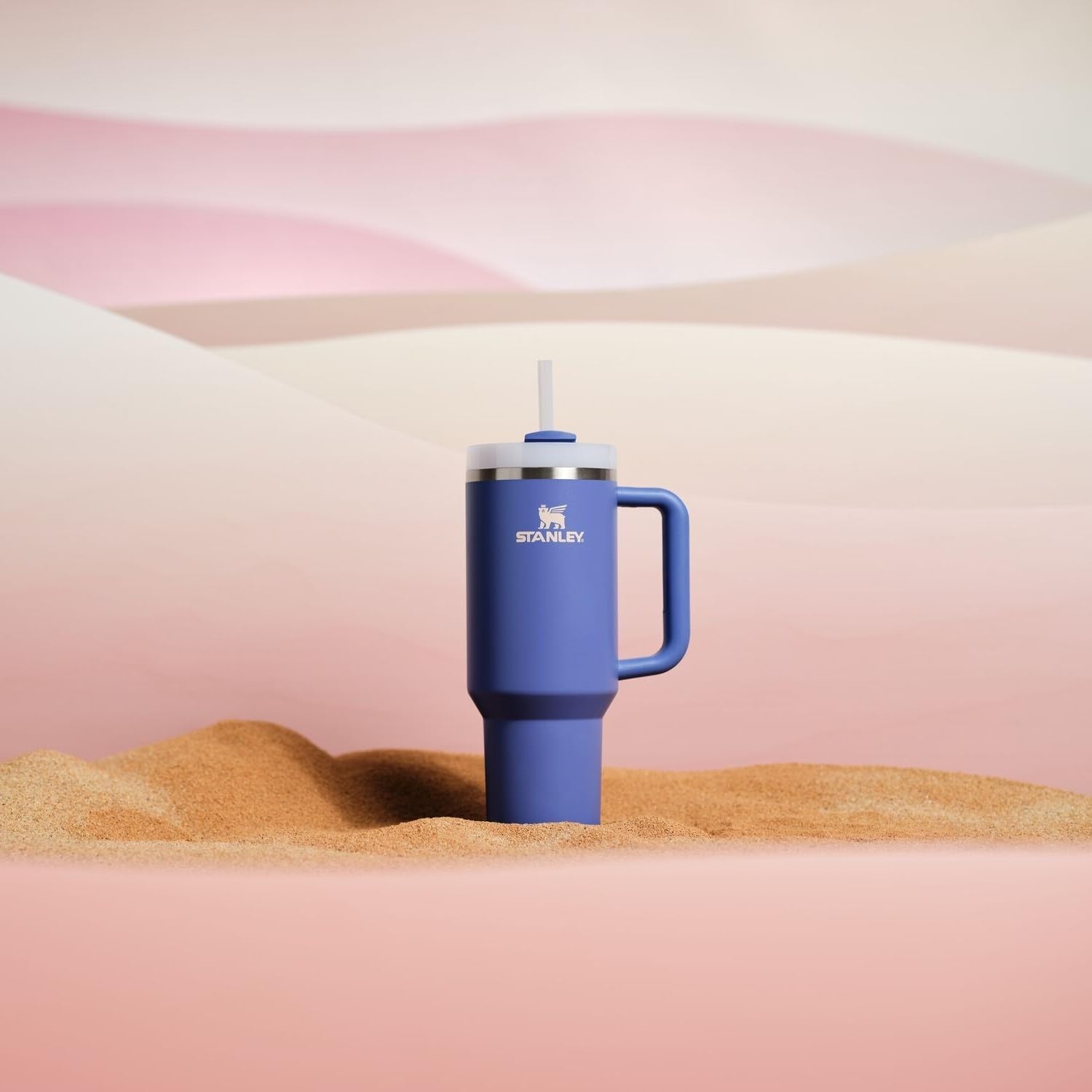 image:imageSTANLEY Quencher H20 Tumbler with Handle and Straw 20 oz Flowstate 3Position Lid Cup Holder Compatible for Travel Insulated Stainless Steel Cup BPAFree Blue Dream StoneExclusive Lupine