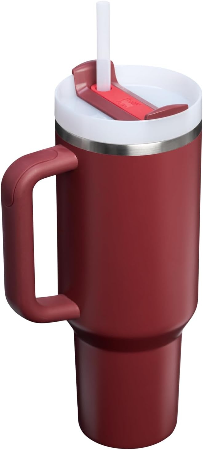 image:imageSTANLEY Quencher H20 Tumbler with Handle and Straw 20 oz Flowstate 3Position Lid Cup Holder Compatible for Travel Insulated Stainless Steel Cup BPAFree Blue Dream StoneCranberry