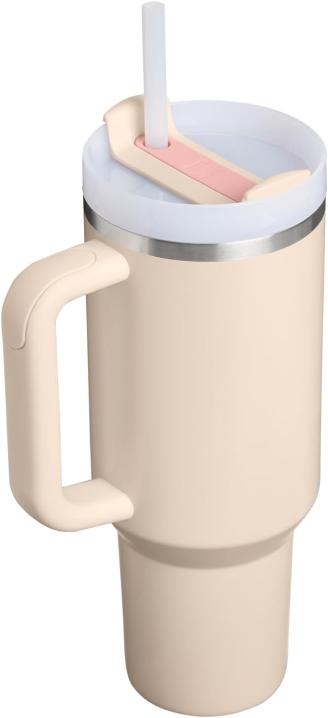 image:imageSTANLEY Quencher H20 Tumbler with Handle and Straw 20 oz Flowstate 3Position Lid Cup Holder Compatible for Travel Insulated Stainless Steel Cup BPAFree Blue Dream StoneChampagne