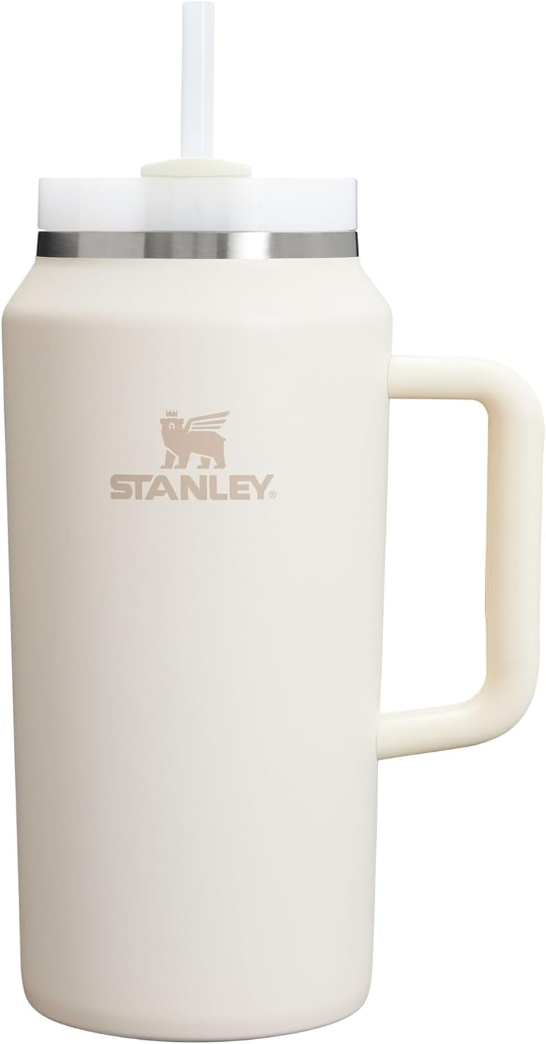 image:imageSTANLEY Quencher H20 Tumbler with Handle and Straw 20 oz Flowstate 3Position Lid Cup Holder Compatible for Travel Insulated Stainless Steel Cup BPAFree Blue Dream StoneCream 20
