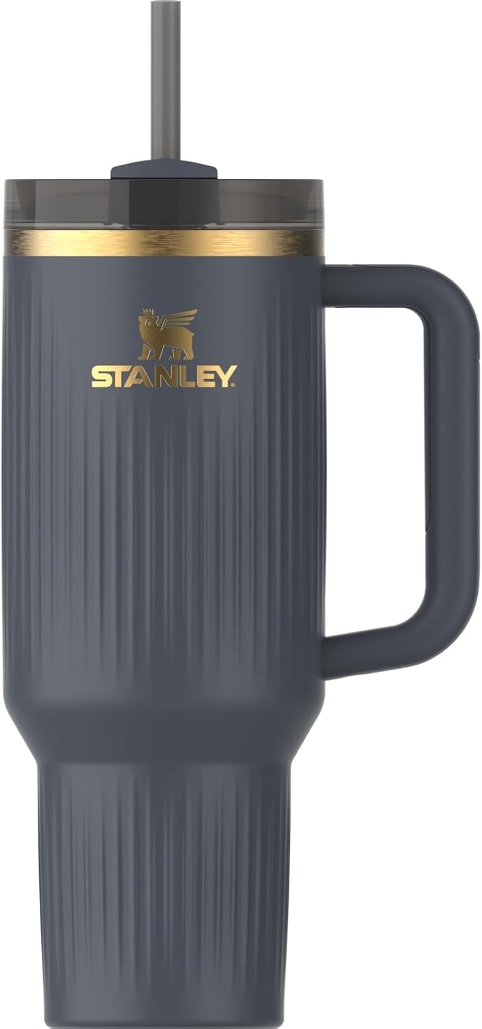 image:imageSTANLEY Quencher H20 Tumbler with Handle and Straw 20 oz Flowstate 3Position Lid Cup Holder Compatible for Travel Insulated Stainless Steel Cup BPAFree Blue Dream StoneFluted Twilight