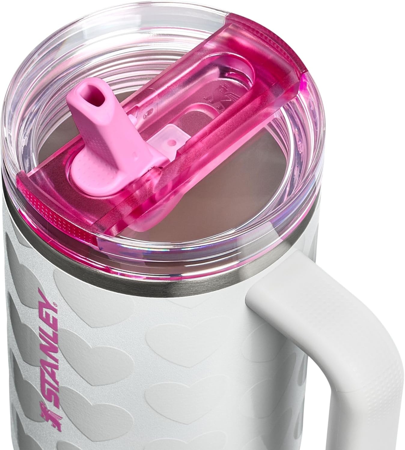 image:imageSTANLEY Quencher ProTour Flip Straw Tumbler with Leakproof Lid 30 oz Builtin Straw and Handle Cup Holder Compatible for Travel insulated Stainless Steel Cup BPAFree Hot PinkFrost Lovely