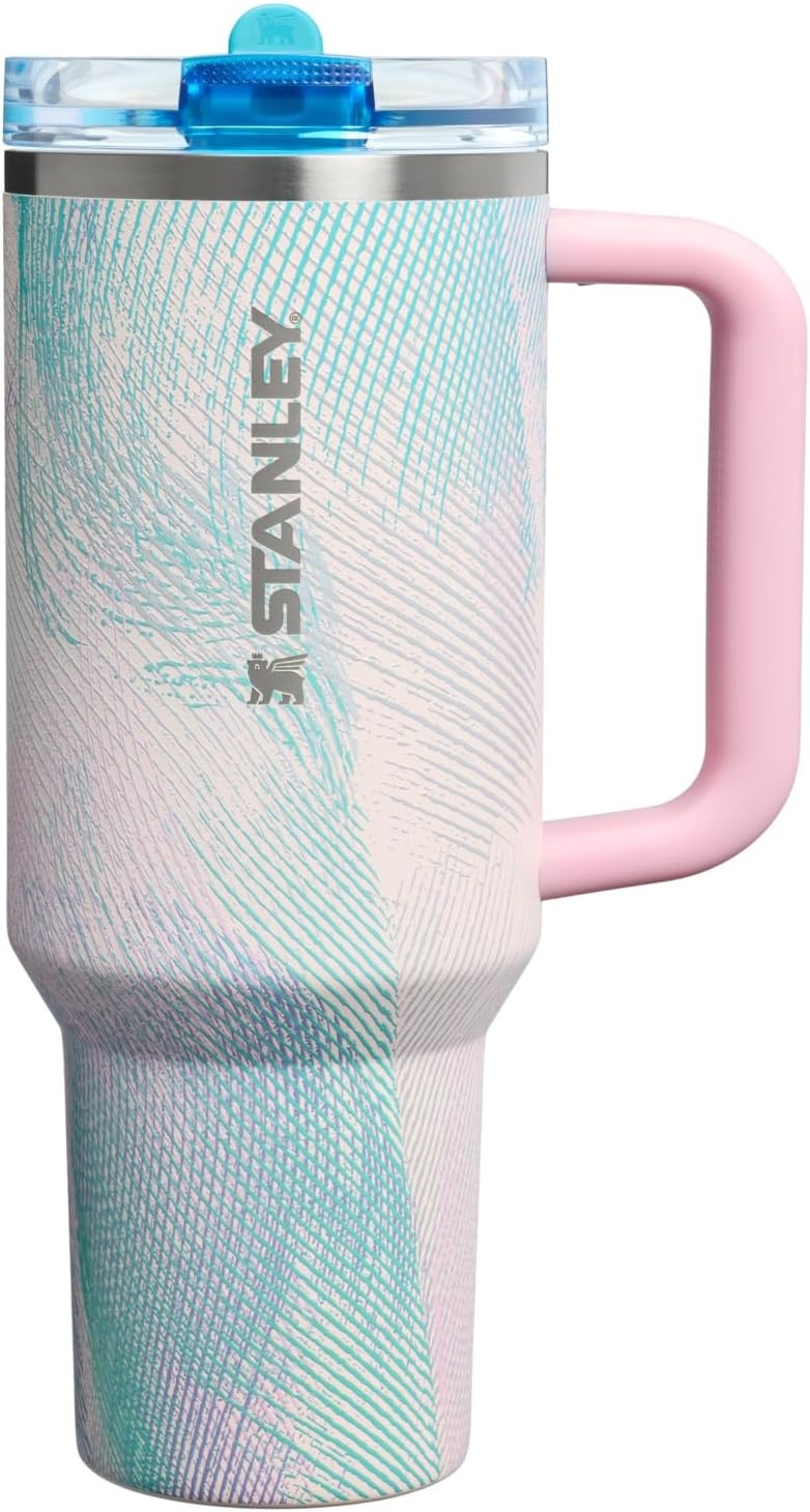 image:imageSTANLEY Quencher ProTour Flip Straw Tumbler with Leakproof Lid 30 oz Builtin Straw and Handle Cup Holder Compatible for Travel insulated Stainless Steel Cup BPAFree Hot PinkSea Glass Plume