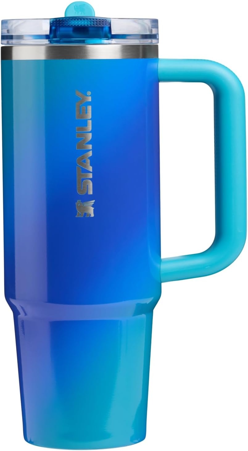 image:imageSTANLEY Quencher ProTour Flip Straw Tumbler with Leakproof Lid 30 oz Builtin Straw and Handle Cup Holder Compatible for Travel insulated Stainless Steel Cup BPAFree Hot PinkSea Glass Aura