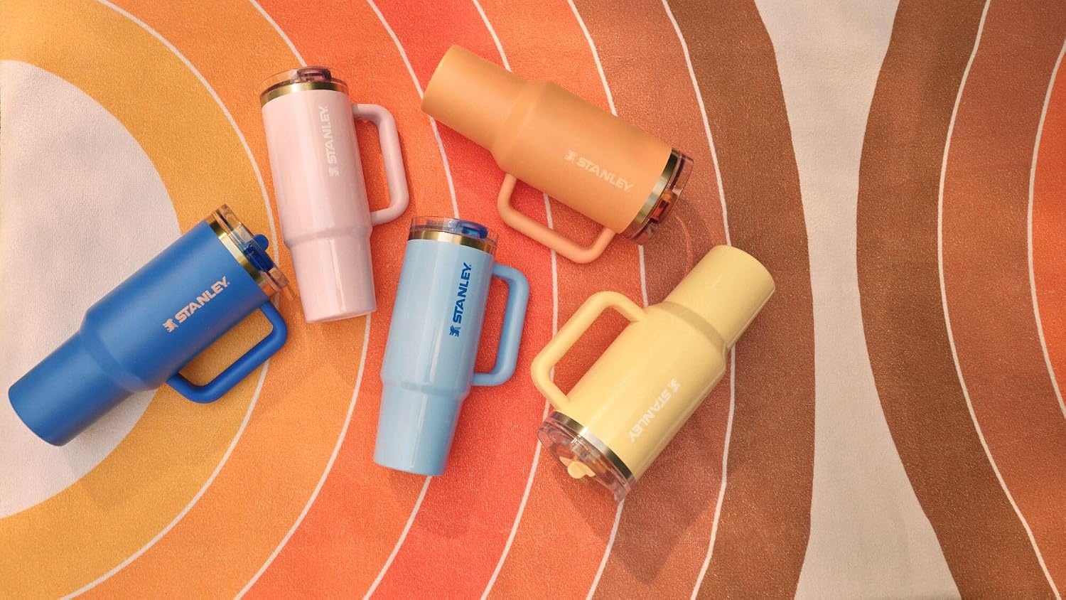 image:imageSTANLEY Quencher ProTour Flip Straw Tumbler with Leakproof Lid 30 oz Builtin Straw and Handle Cup Holder Compatible for Travel insulated Stainless Steel Cup BPAFree Hot PinkOasis Cornflower Gloss