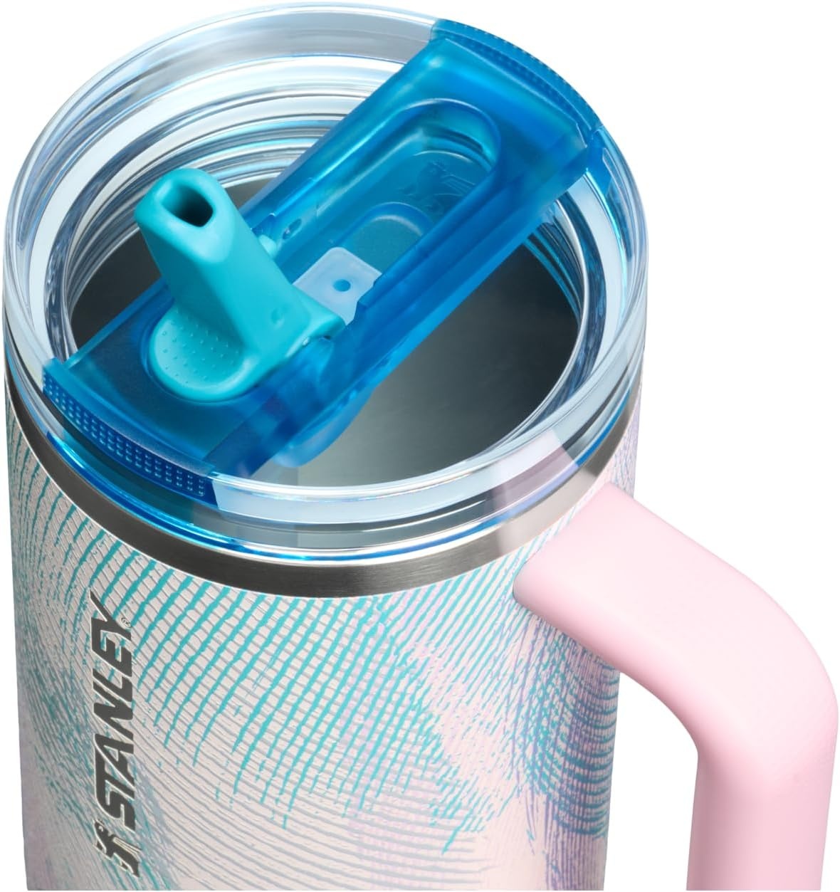 image:imageSTANLEY Quencher ProTour Flip Straw Tumbler with Leakproof Lid 30 oz Builtin Straw and Handle Cup Holder Compatible for Travel insulated Stainless Steel Cup BPAFree Hot PinkSea Glass Plume