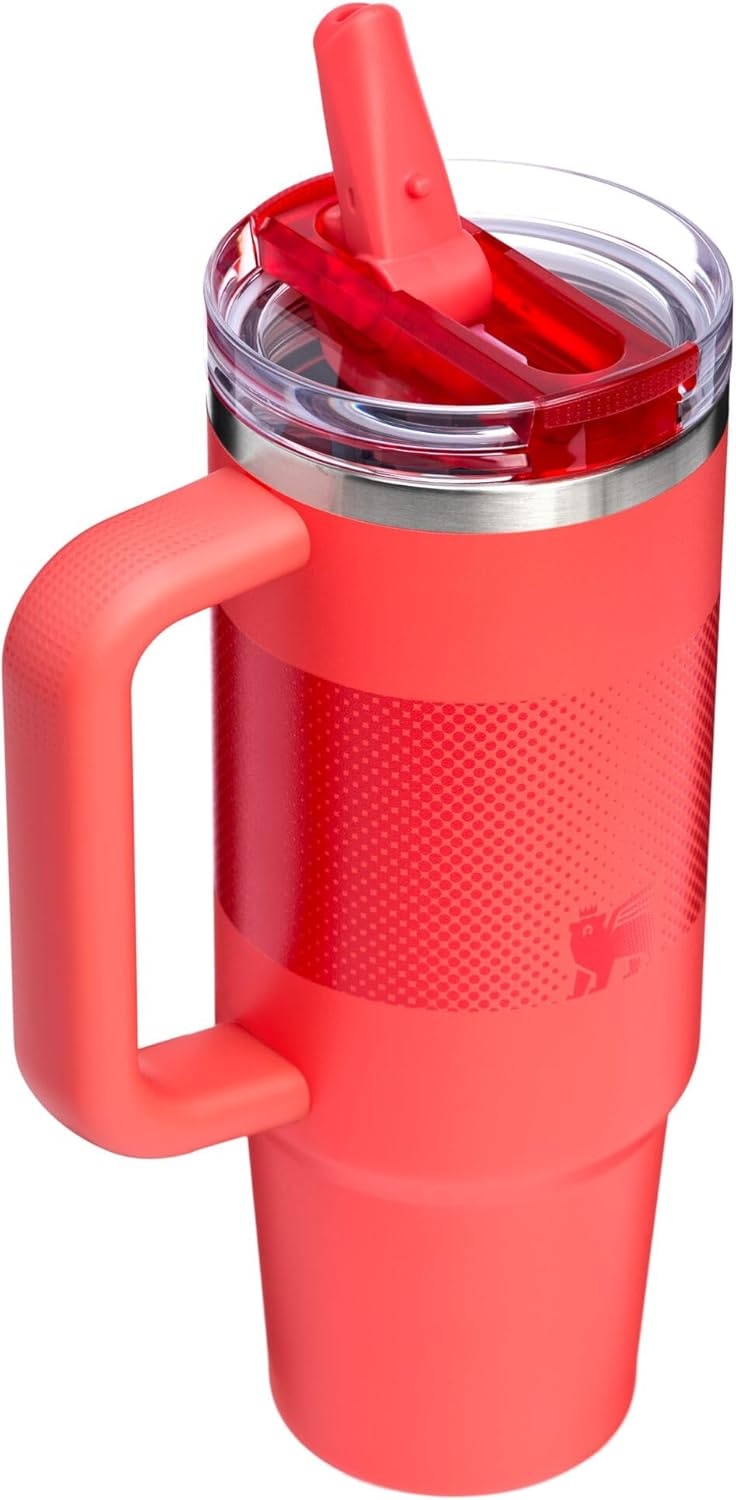 image:imageSTANLEY Quencher ProTour Flip Straw Tumbler with Leakproof Lid 30 oz Builtin Straw and Handle Cup Holder Compatible for Travel insulated Stainless Steel Cup BPAFree Hot PinkHot Coral Fade