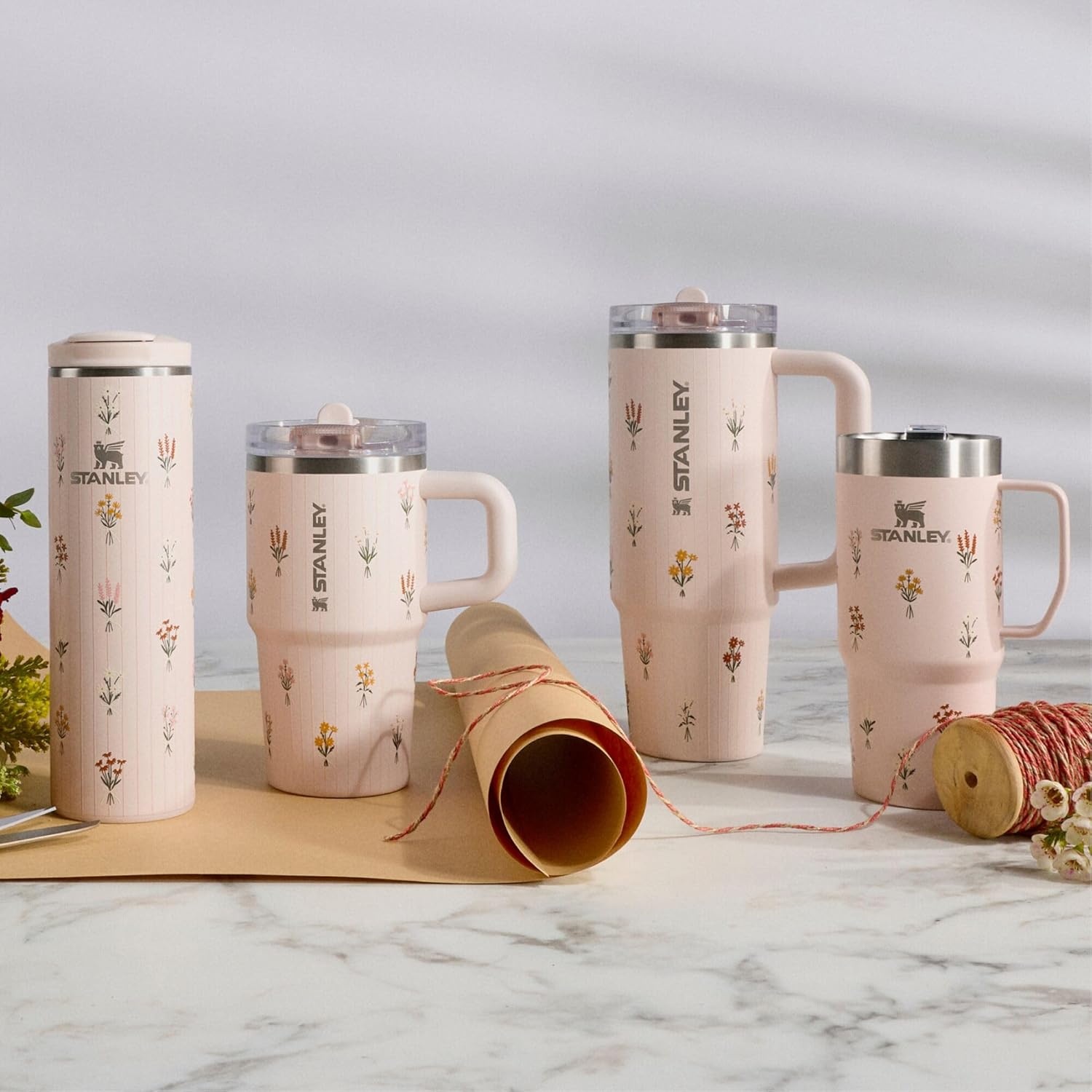 image:imageSTANLEY Quencher ProTour Flip Straw Tumbler with Leakproof Lid 30 oz Builtin Straw and Handle Cup Holder Compatible for Travel insulated Stainless Steel Cup BPAFree Hot PinkRose Quartz Bouquets