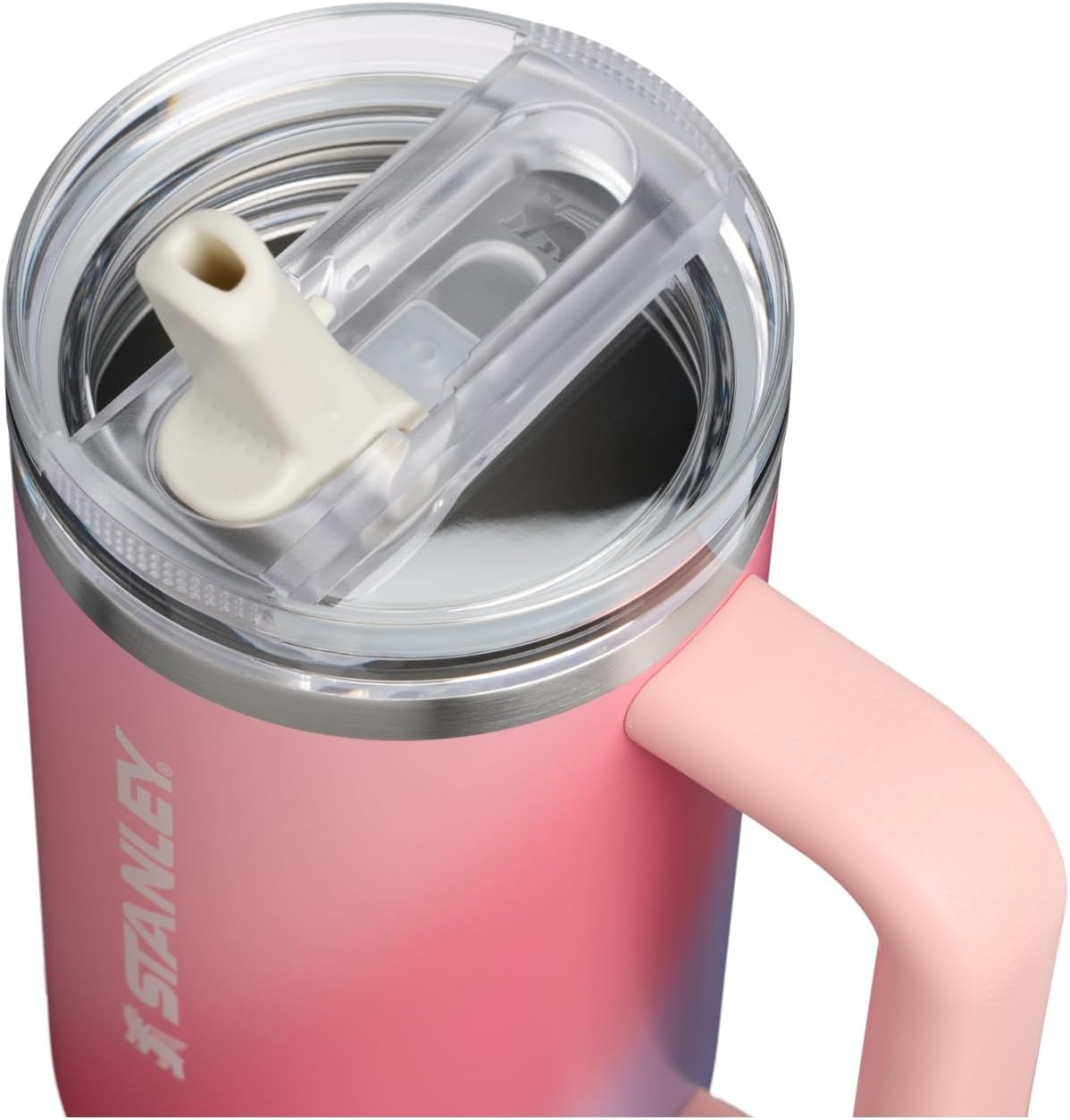 image:imageSTANLEY Quencher ProTour Flip Straw Tumbler with Leakproof Lid 30 oz Builtin Straw and Handle Cup Holder Compatible for Travel insulated Stainless Steel Cup BPAFree Hot PinkSunset Spiral