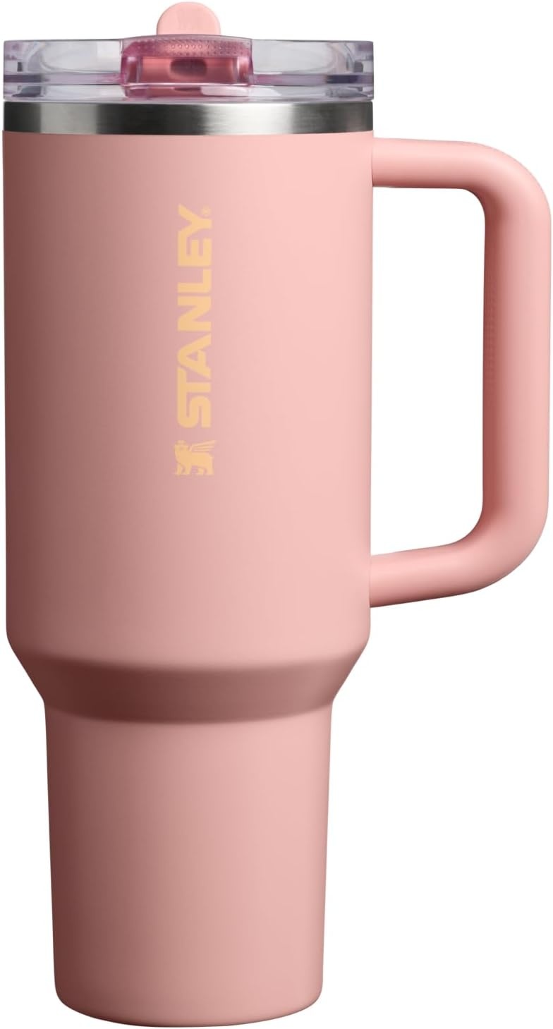 image:imageSTANLEY Quencher ProTour Flip Straw Tumbler with Leakproof Lid 30 oz Builtin Straw and Handle Cup Holder Compatible for Travel insulated Stainless Steel Cup BPAFree Hot PinkPeach Rose