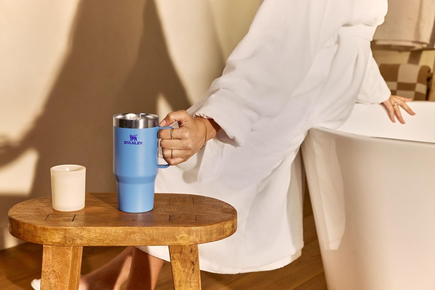 image:imageSTANLEY The Everyday Suburban Mug 24 oz Drink Through Lid Cup for Coffee Tea and Drinks Insulated Stainless Steel Coffee Mug BPAFree Champagne Gloss