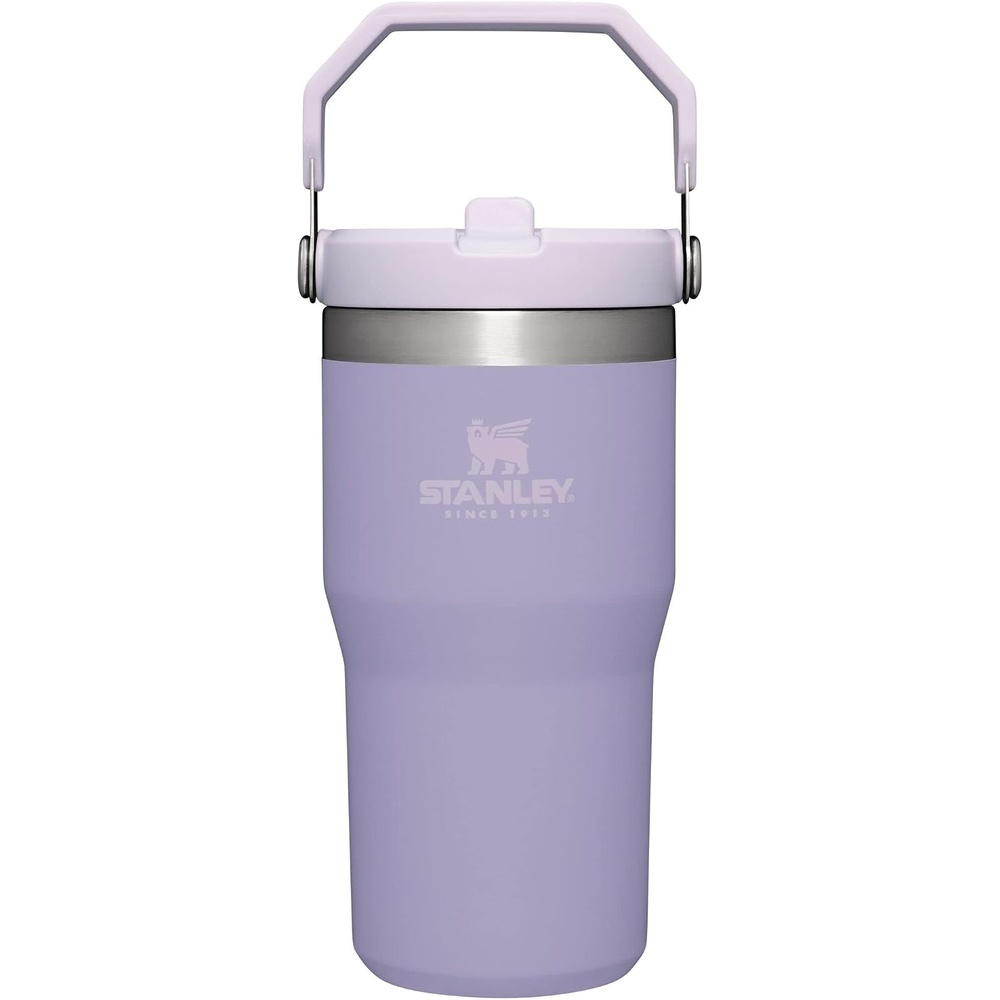image:imageSTANLEY IceFlow 20 Flip Straw Tumbler with Handle 20 oz Twist On Lid and Flip Up Straw Leak Resistant Water Bottle Insulated Stainless Steel BPAFree Stainless Steel AshLavender