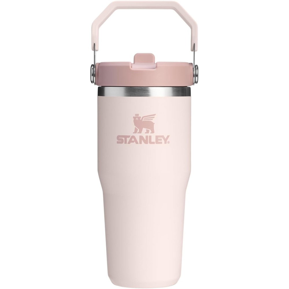 image:imageSTANLEY IceFlow 20 Flip Straw Tumbler with Handle 20 oz Twist On Lid and Flip Up Straw Leak Resistant Water Bottle Insulated Stainless Steel BPAFree Stainless Steel AshRose Quartz 20