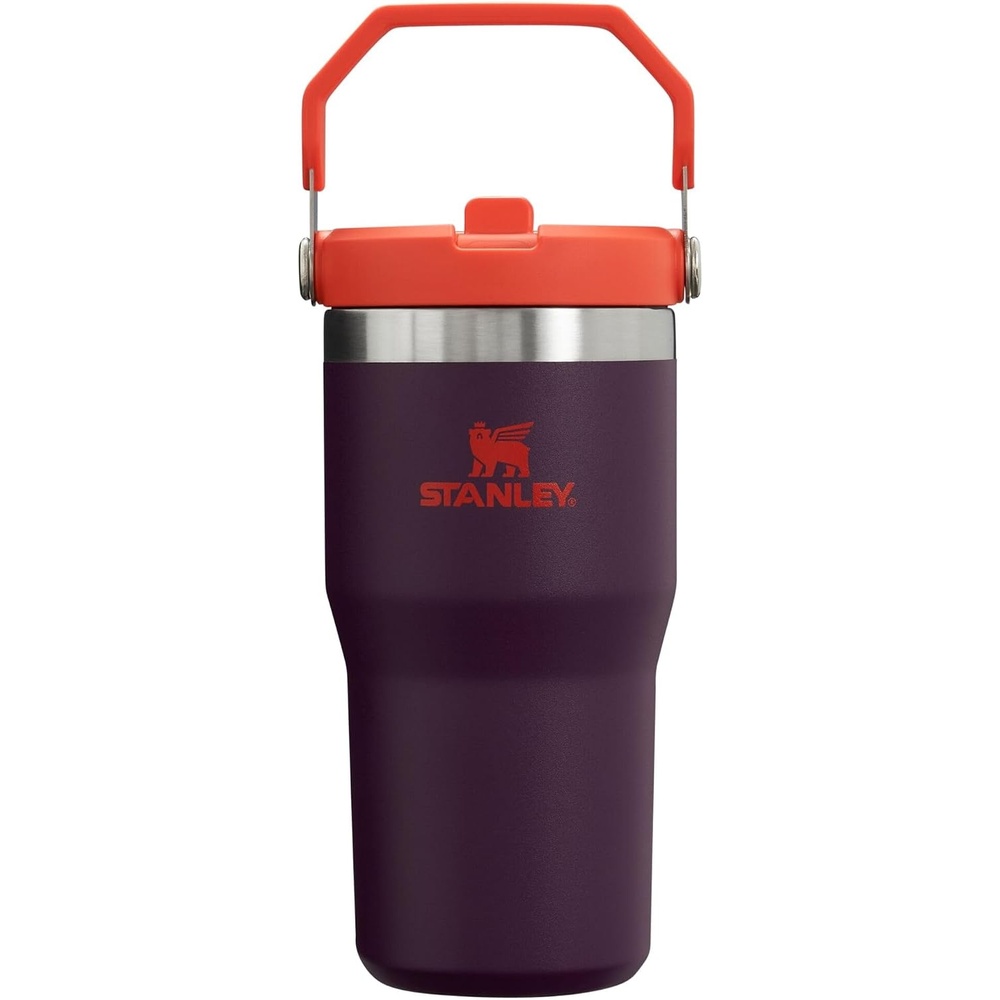image:imageSTANLEY IceFlow 20 Flip Straw Tumbler with Handle 20 oz Twist On Lid and Flip Up Straw Leak Resistant Water Bottle Insulated Stainless Steel BPAFree Stainless Steel AshPlum