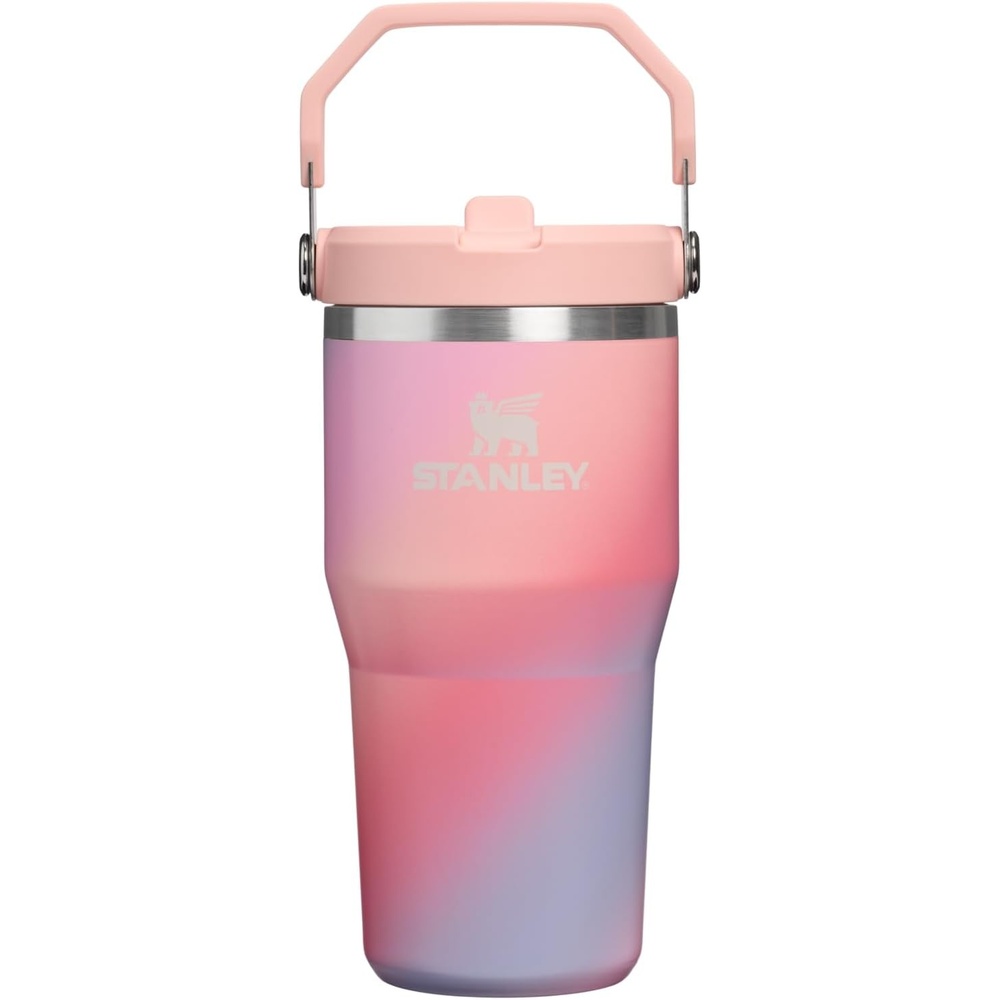 image:imageSTANLEY IceFlow 20 Flip Straw Tumbler with Handle 20 oz Twist On Lid and Flip Up Straw Leak Resistant Water Bottle Insulated Stainless Steel BPAFree Stainless Steel AshSunset Spiral