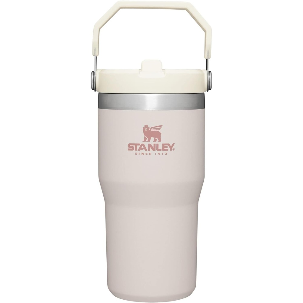 image:imageSTANLEY IceFlow 20 Flip Straw Tumbler with Handle 20 oz Twist On Lid and Flip Up Straw Leak Resistant Water Bottle Insulated Stainless Steel BPAFree Stainless Steel AshRose Quartz 10