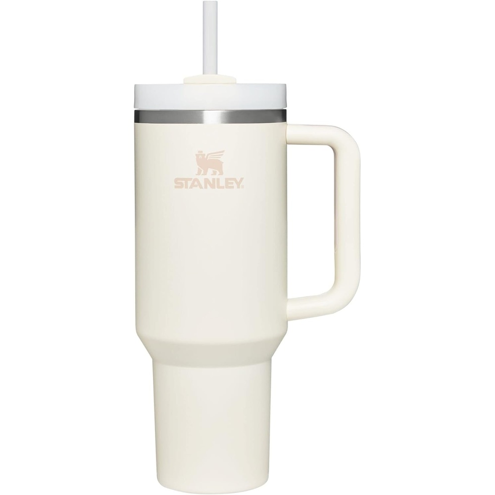 image:imageSTANLEY Quencher H20 Tumbler with Handle and Straw 20 oz Flowstate 3Position Lid Cup Holder Compatible for Travel Insulated Stainless Steel Cup BPAFree Blue Dream StoneCream