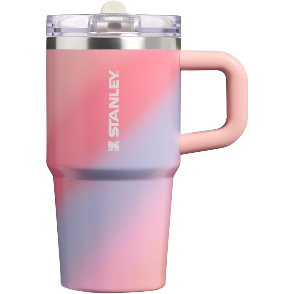 image:imageSTANLEY Quencher ProTour Flip Straw Tumbler with Leakproof Lid 30 oz Builtin Straw and Handle Cup Holder Compatible for Travel insulated Stainless Steel Cup BPAFree Hot PinkSunset Spiral
