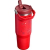 STANLEY IceFlow 2.0 Flip Straw Tumbler with Handle 20 oz | Twist On Lid and Flip Up Straw | Leak Resistant Water Bottle | Insulated Stainless Steel | BPA-Free | Stainless Steel Ash(Chili Red Fireworks)