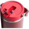 STANLEY IceFlow 2.0 Flip Straw Tumbler with Handle 20 oz | Twist On Lid and Flip Up Straw | Leak Resistant Water Bottle | Insulated Stainless Steel | BPA-Free | Stainless Steel Ash(Cranberry)